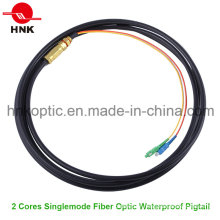 2 Cores Outdoor Fiber Optic Waterproof Pigtail